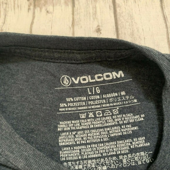 Volcom Mens TShirt Large L Gray Short Sleeve Skate Logo Volcom Stone - Picture 6 of 6